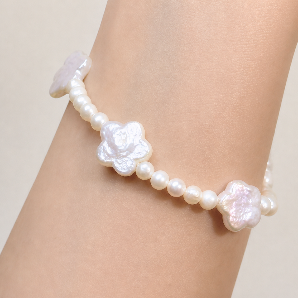 Khách gửi ảnh mẫu lắc tay ngọc trai tứ hoa